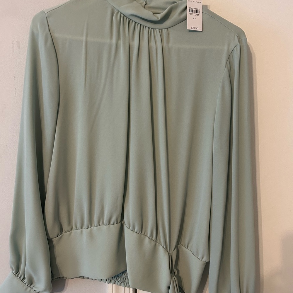 Ann Taylor Sage Green Blouse